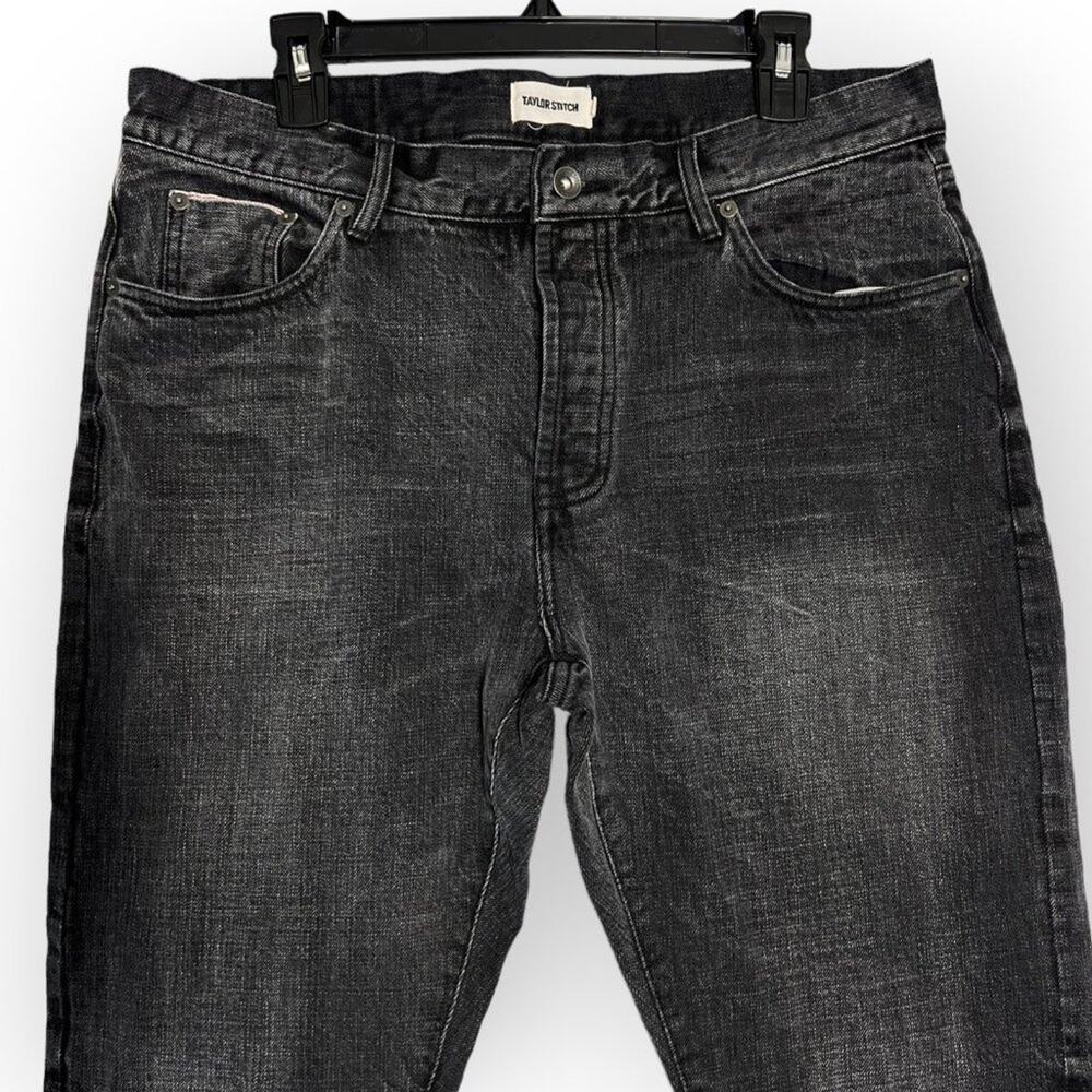 TAYLOR STITCH The Slim Organic Cotton Selvage Jean SIZE 35 x 27 Black Wash Denim - Picture 10 of 13